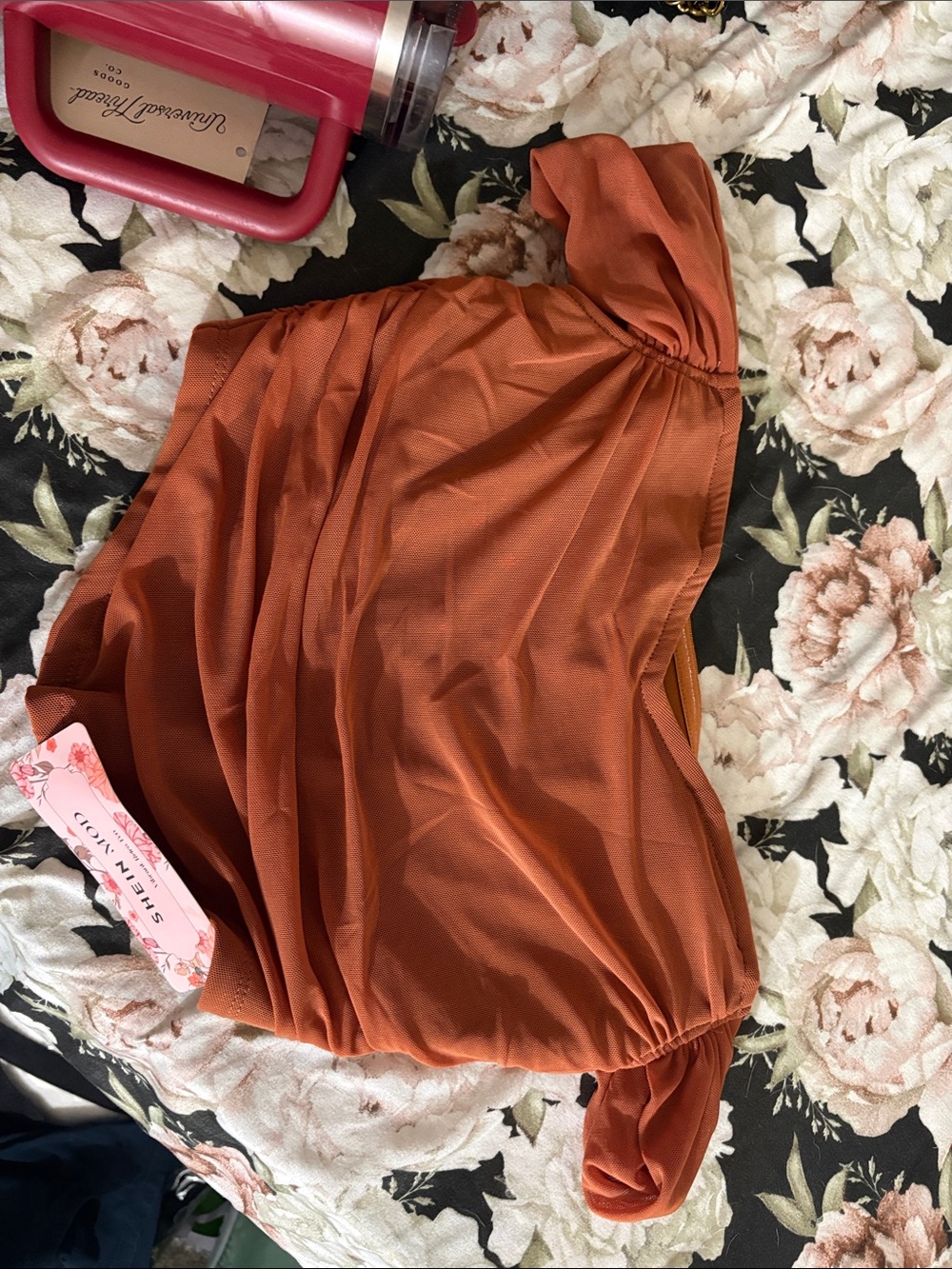 Rust Off-Shoulder Top - Picture 3 of 3